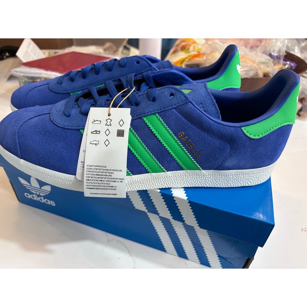 Adidas Gazelle EU 45 1/3. US 11 blue and green New inbox.